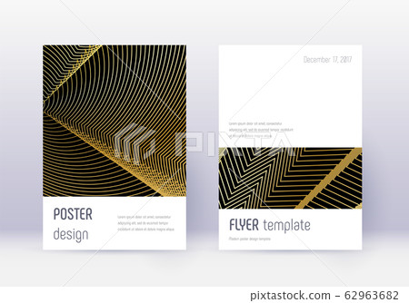 Minimalistic cover design template set. Gold abstr Minimalistic cover design template set. Gold abstr 62963682