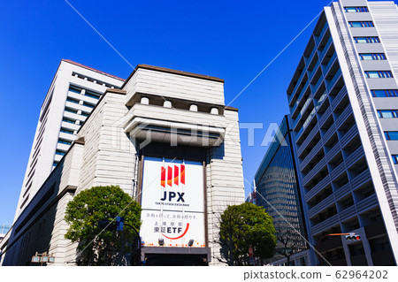 Tokyo Stock Exchange TSE JPX Japan landscape Tokyo Nihon Keizai stock business boom trading [photographing the appearance from public roads] 62964202