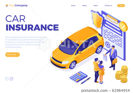 Sale Insurance Rental Sharing Car Isometric - Stock Illustration ...