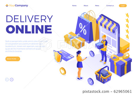 Isometric Online Internet Shopping 62965061