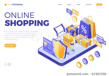 Isometric Online Internet Shopping 62965090