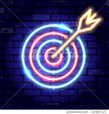 Neon Signboard Arrow Target Neon Signboard Arrow Target 62965121