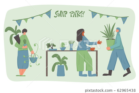 House plant lover concept Hand drawn vector flower House plant lover concept Hand drawn vector flower 62965438