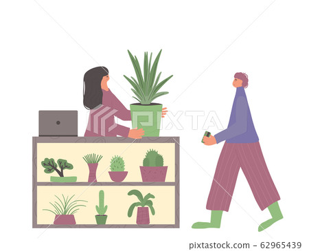 House plant lover concept Hand drawn vector flower House plant lover concept Hand drawn vector flower 62965439