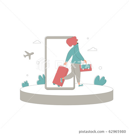 Bleisure concept. Work life balance. Vector person Bleisure concept. Work life balance. Vector person 62965980