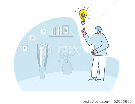 Vector man standing full length with an idea. Vector man standing full length with an idea. 62965993