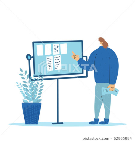 Vector man standing full length with an idea. Vector man standing full length with an idea. 62965994