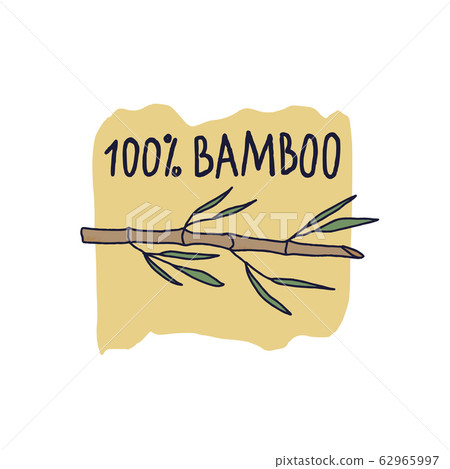 100 persent eco bamboo emblem. Vector design. 62965997