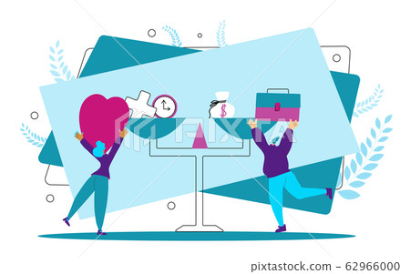 Work life balance concept. Vector human character. Work life balance concept. Vector human character. 62966000