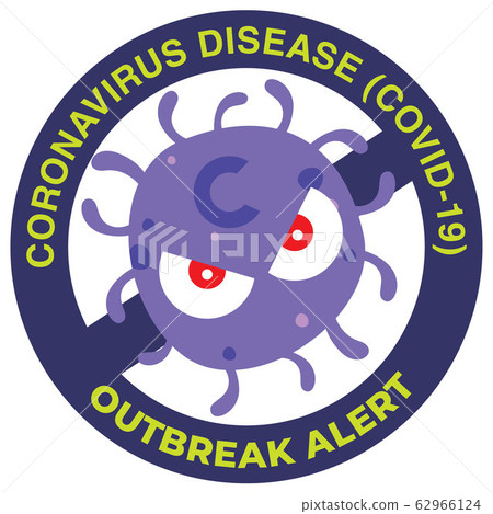Sign caution for coronavirus covid-19. Protect yourself against coronavirus icon. Public's awareness of coronavirus. Pandemic medical concept with dangerous cells - vector icon Sign caution for coronavirus covid-19. Protect yourself against coronavirus icon. Public's awareness of coronavirus. Pandemic medical concept with dangerous cells - vector icon 62966124