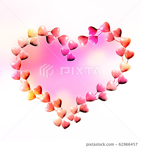 Heart and white background and copy space made of many pink and yellow hearts Heart and white background and copy space made of many pink and yellow hearts 62966457