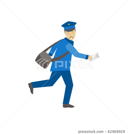 Cartoon Color Postman Male Character Person. Vector 62968929