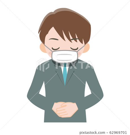 一個穿著口罩_上身的西裝的男人 一個穿著口罩_上身的西裝的男人 62969701