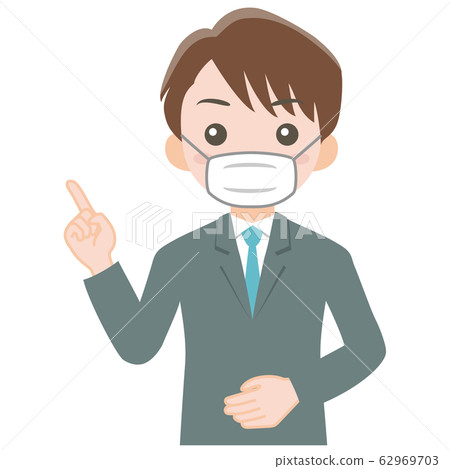 一個穿著口罩_上身的西裝的男人 一個穿著口罩_上身的西裝的男人 62969703