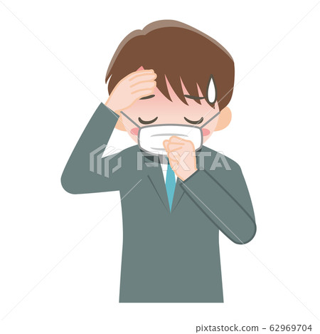 一個穿著口罩_上身的西裝的男人 一個穿著口罩_上身的西裝的男人 62969704