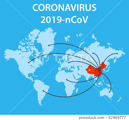 The spread of the coronavirus from the Chinese city of Wuham to other countries in Asia and America The spread of the coronavirus from the Chinese city of Wuham to other countries in Asia and America 62969777