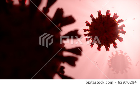 Threatening corona virus spreading in human body causing COVID 19 62970284