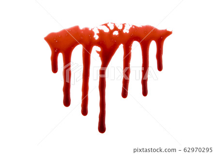 Dripping blood isolated on white with clipping path Dripping blood isolated on white with clipping path 62970295