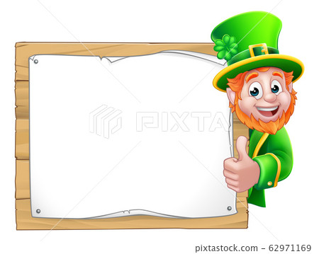 Leprechaun St Patricks Day Cartoon Background Sign Stock Illustration 62971169 Pixta