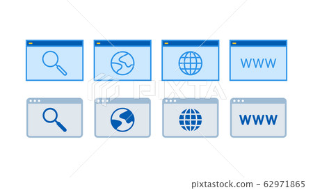 Browser icon set summary blue - Stock Illustration [62971865] - PIXTA