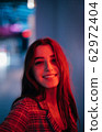 Night Portrait Of Young Woman Night Portrait Of Young Woman 62972404