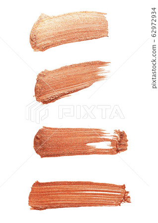 Golden paint strokes isolated on white background. Gold watercolor texture stain abstract. Shining brush stroke 62972934
