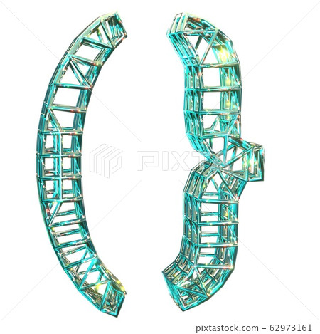3D rendering, curly bracket, parentesis Signs. 3D rendering, curly bracket, parentesis Signs. 62973161