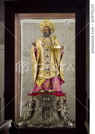 BARI, ITALY - JULY 11,2018, Statue of Saint Nicola inside of the cathedral of San Nicola in Bari, Apulia, Italy 62974220