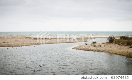 The Foix river mouth in Cubelles, Barcelona, 62974485