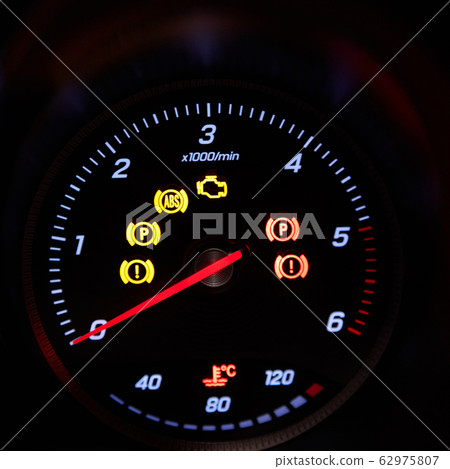 Close up of car dashboard on sports car 62975807