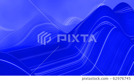 Beautiful abstract background of waves on surface, gradients of blue color, extruded lines as striped fabric surface with folds or waves on liquid. Blue white 1 Beautiful abstract background of waves on surface, gradients of blue color, extruded lines as striped fabric surface with folds or waves on liquid. Blue white 1 62976745