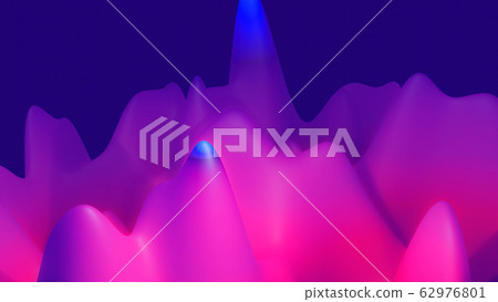 abstract fantastic background, liquid gradient of paint with internal glow forms hills or peaks like landscape in subsurface scattering material, mat color transitions. Blue purple abstract fantastic background, liquid gradient of paint with internal glow forms hills or peaks like landscape in subsurface scattering material, mat color transitions. Blue purple 62976801