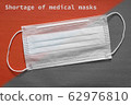 Shortage of Medical Masks, protective suits and goggles. Medical mask deficiency 62976810