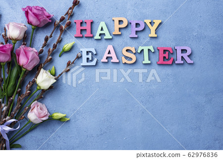 Happy Easter text from colorful letters Happy Easter text from colorful letters 62976836