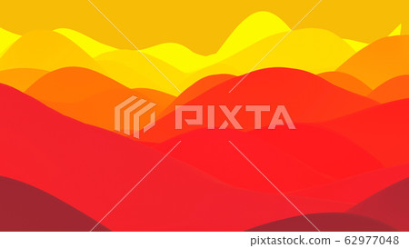 abstract fantastic background, liquid gradient of paint with internal glow forms hills or peaks like landscape in subsurface scattering material, mat color transitions. Red yellow orange abstract fantastic background, liquid gradient of paint with internal glow forms hills or peaks like landscape in subsurface scattering material, mat color transitions. Red yellow orange 62977048