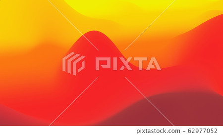 abstract fantastic background, liquid gradient of paint with internal glow forms hills or peaks like landscape in subsurface scattering material, mat color transitions. Red yellow orange abstract fantastic background, liquid gradient of paint with internal glow forms hills or peaks like landscape in subsurface scattering material, mat color transitions. Red yellow orange 62977052