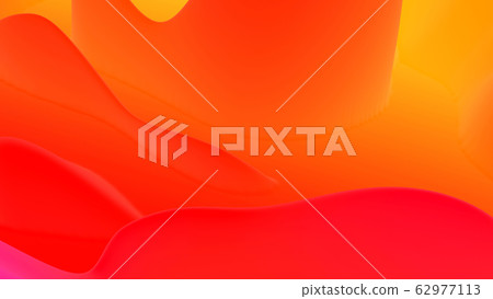abstract fantastic background, liquid gradient of paint with internal glow forms hills or peaks like landscape in subsurface scattering material, mat color transitions. Red yellow orange 62977113