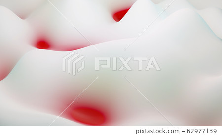 abstract fantastic background, liquid gradient of paint with internal glow forms hills or peaks like landscape in subsurface scattering material, mat color transitions. Red white abstract fantastic background, liquid gradient of paint with internal glow forms hills or peaks like landscape in subsurface scattering material, mat color transitions. Red white 62977139