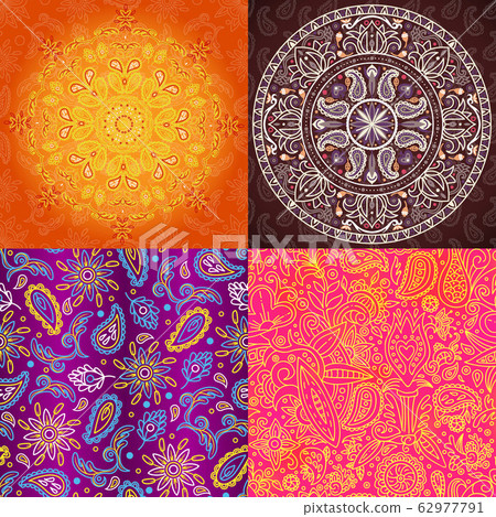 Indian seamless pattern vector oriental... - Stock Illustration [62977791]  - PIXTA