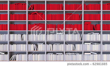 Books make up the Indonesian flag. Literature or science in Indonesia. 3D rendering 62981885