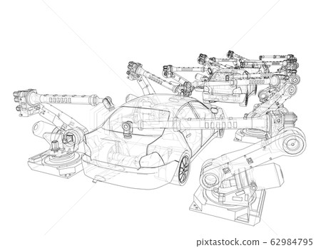 Assembly of motor vehicle. Vector - Stock Illustration [62984795] - PIXTA