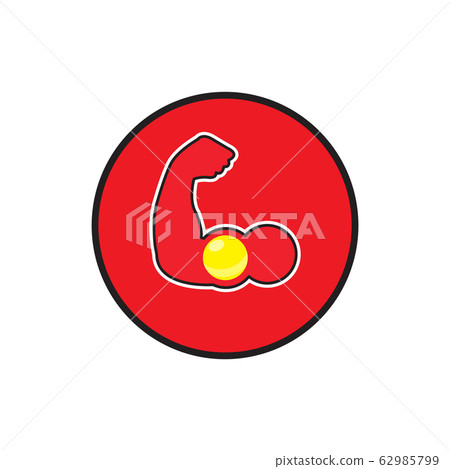 Biceps strong man Muscle arm.Vector illustration. Biceps strong man Muscle arm.Vector illustration. 62985799