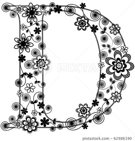 Design font alphabet "D" Design font alphabet "D" 62986190
