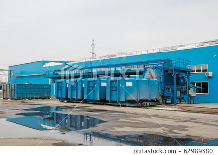 Waste recycling plant. Garbage sorting Waste recycling plant. Garbage sorting 62989380