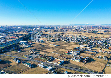 江戶川,無人機,越谷,富士山 江戶川,無人機,越谷,富士山 62990556