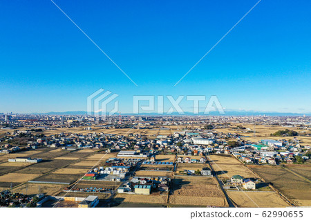 Edogawa, drone, Koshigaya, Mt.Fuji 62990655