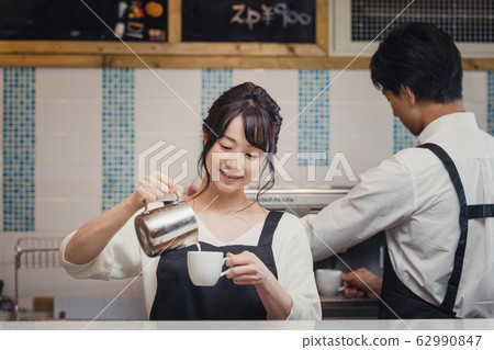 Cafe restaurant clerk staff Cafe restaurant clerk staff 62990847