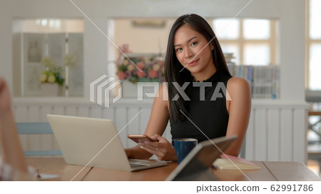 Close up view of happy college girl relaxed form Close up view of happy college girl relaxed form 62991786