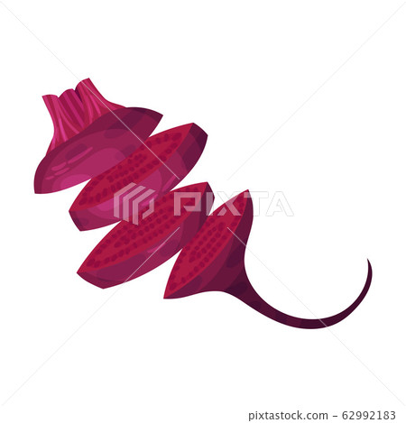 Chopped or Sliced Purple Beetroot Isolated on White Background Vector Illustration Chopped or Sliced Purple Beetroot Isolated on White Background Vector Illustration 62992183