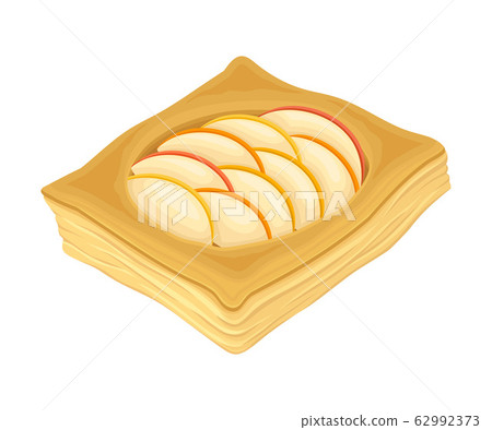 Tasty Wheat Pastry with Sweet Filling Vector Food Element 62992373